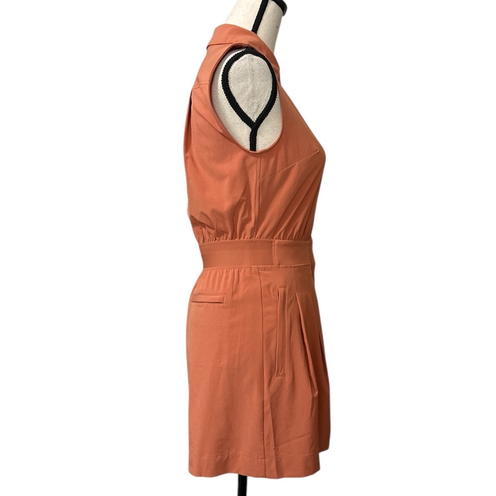Athleta Sleeveless Collared Romper in Terracotta Orange - Picture 9 of 13
